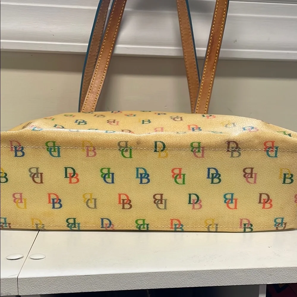 Vintage Dooney & Bourke Tan Satchel with Leather Trim